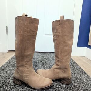 Lucky Brand Hibiscus Leather Boots Women’s 6.5 – Buttercream Mid-Calf Western